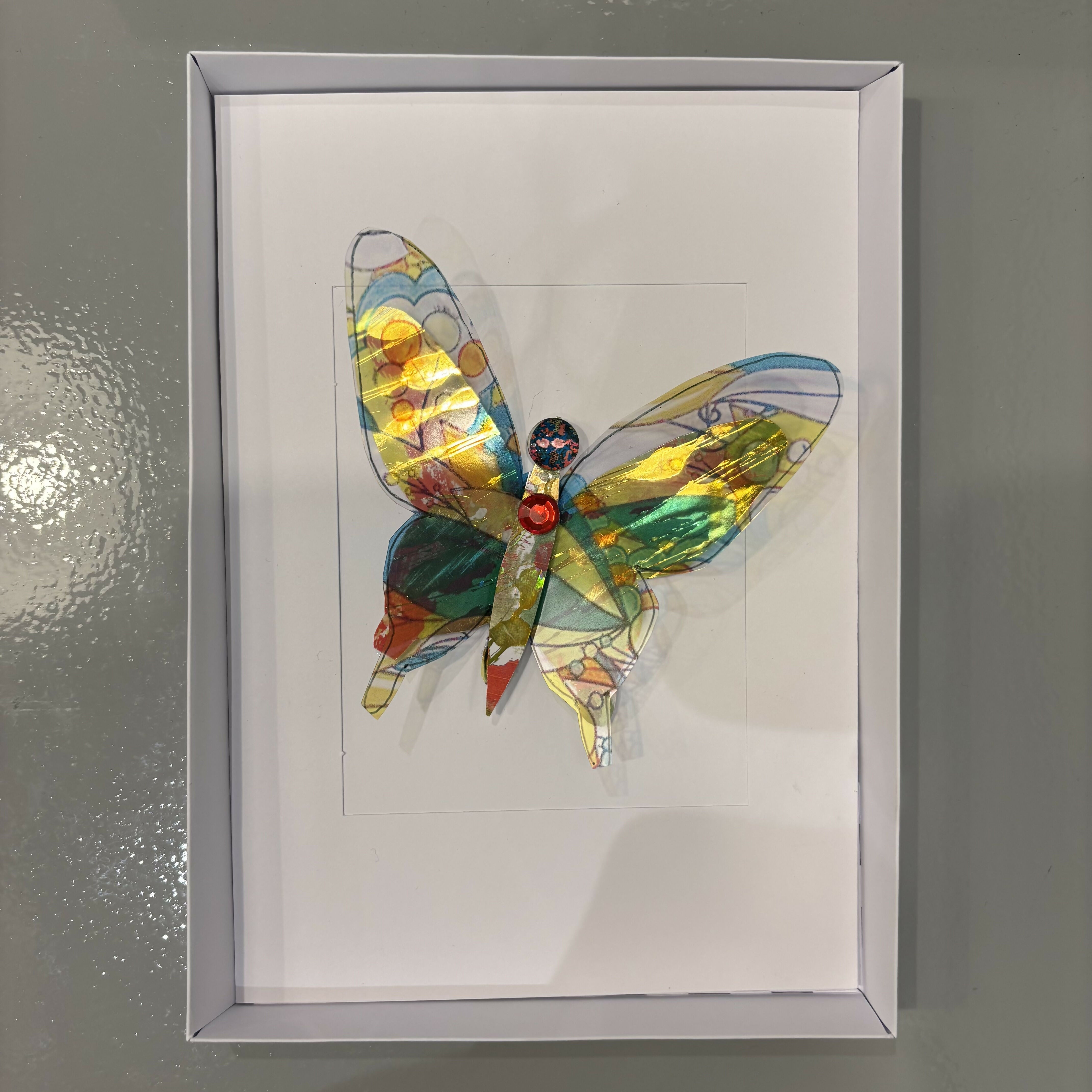 Boxed Butterfly Mixed Media Card