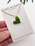 Small Olive Green Heart Necklace