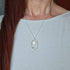 Handmade Large Silver Snowdrop Necklace With Green Onyx