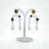 Floral Arch Drop Earrings with Teardrop Beads in White