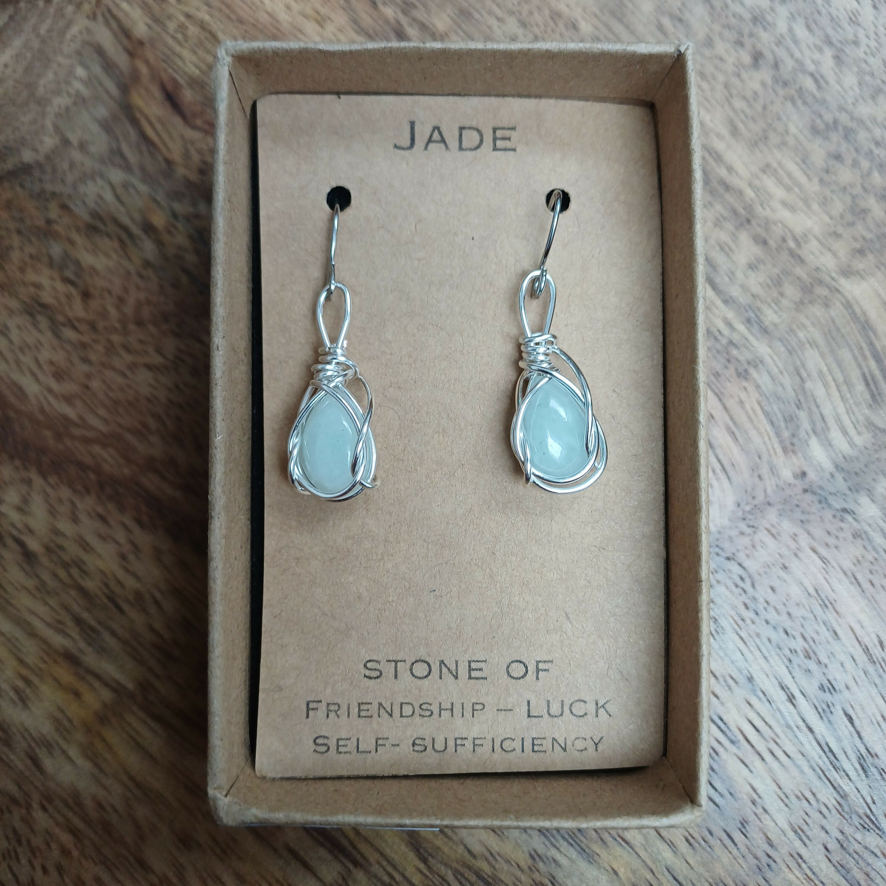 Jade Wire Wrapped Earrings