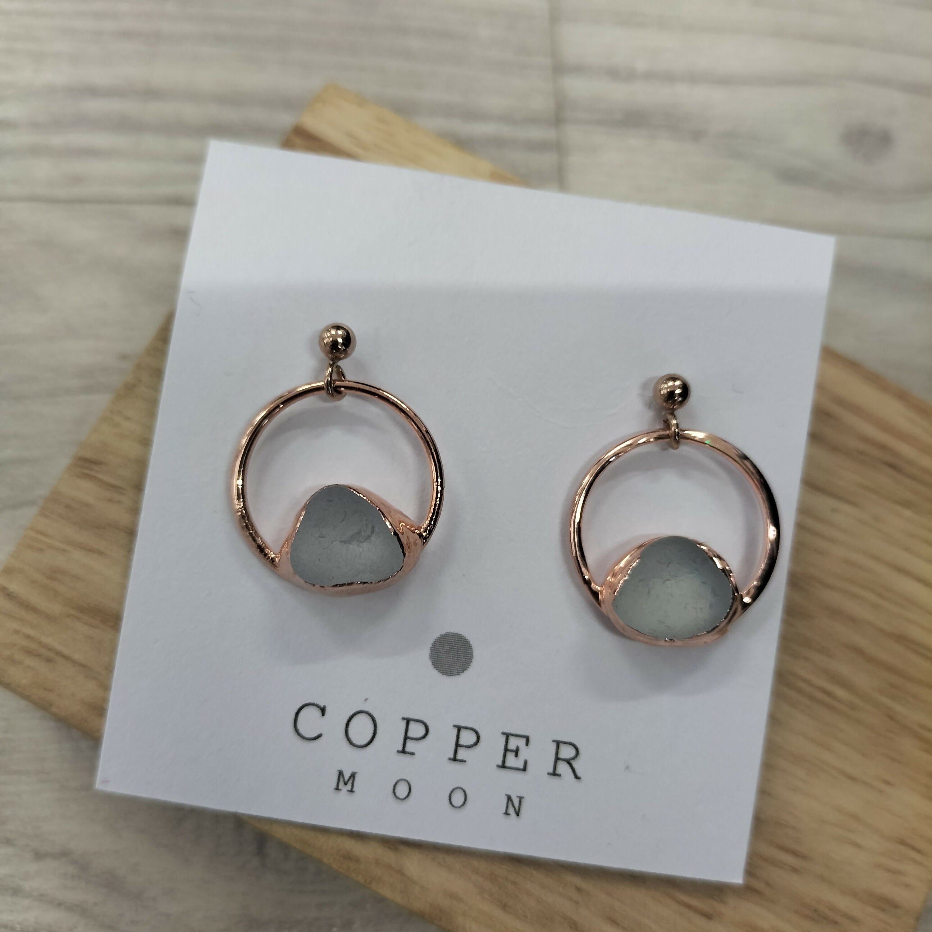 Seaglass Moon Earrings