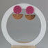 Magenta Geometric Earrings in Gold or Silver