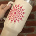 Hand Painted Dot Mandala Stanley-Style Cup With Straw: Cream with Flamingo and Coral