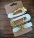 Set Of 3 Hair Clips With Glitter