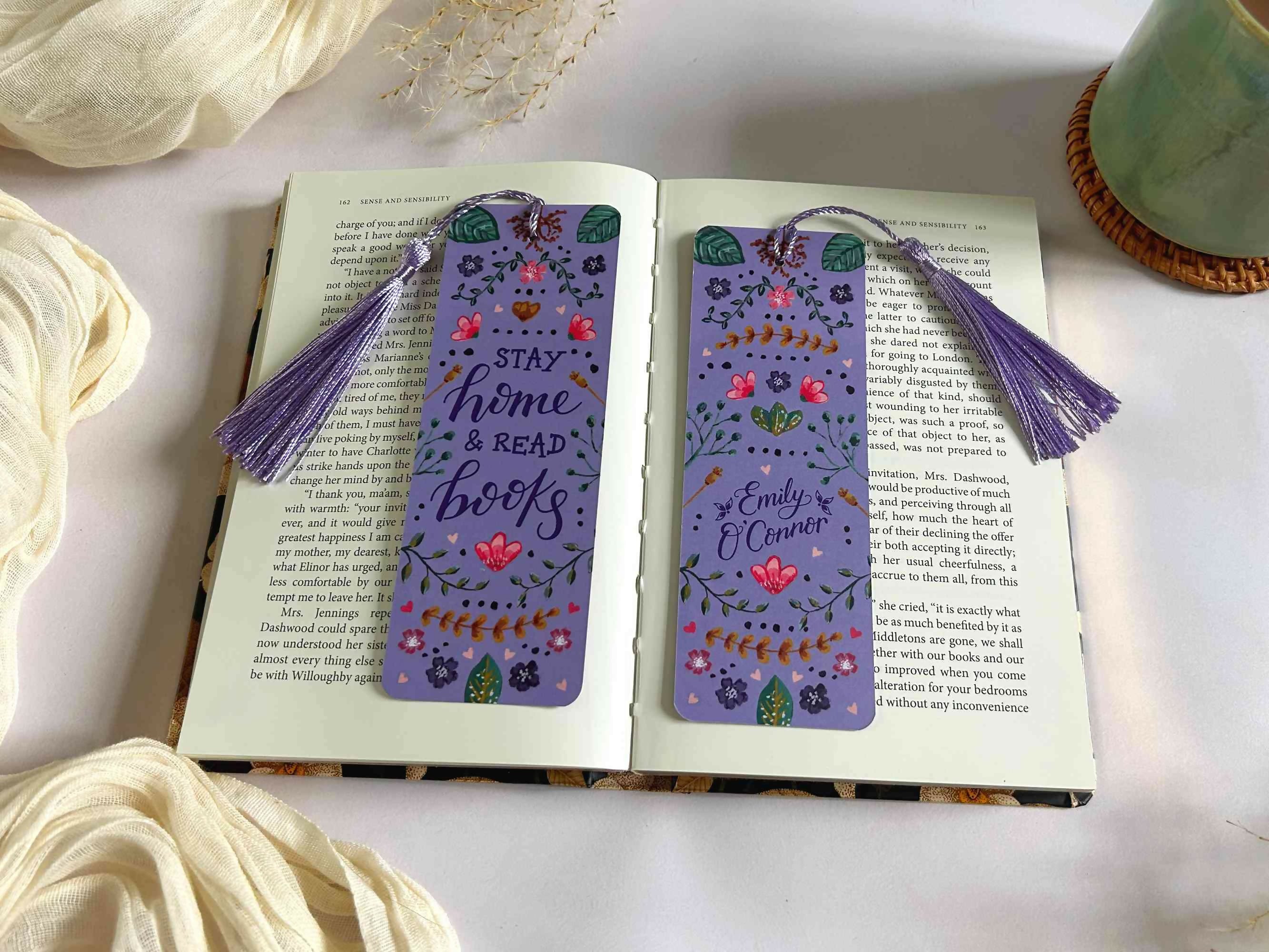 Purple Floral Bookmark
