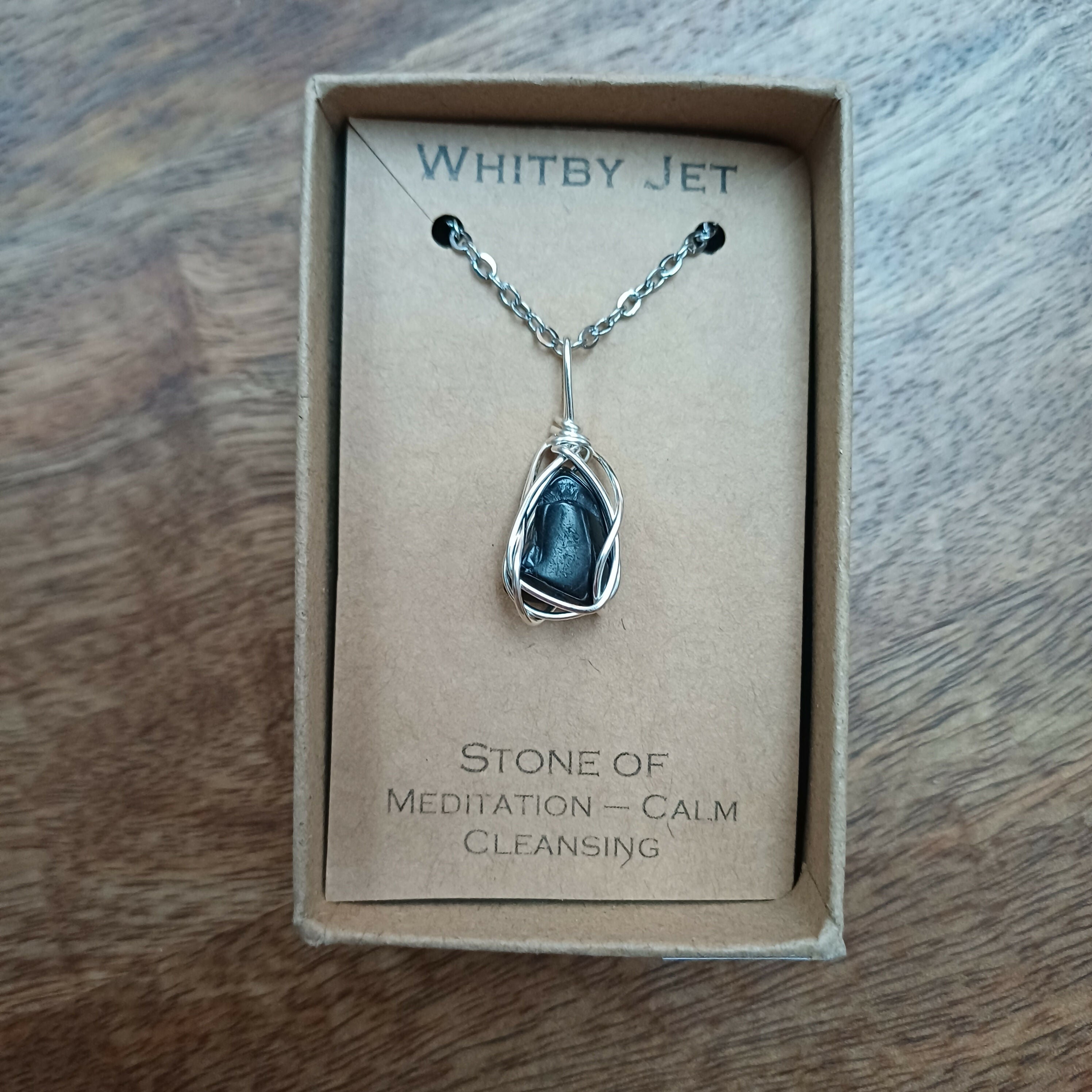 Whitby Jet Wire Wrapped Pendant