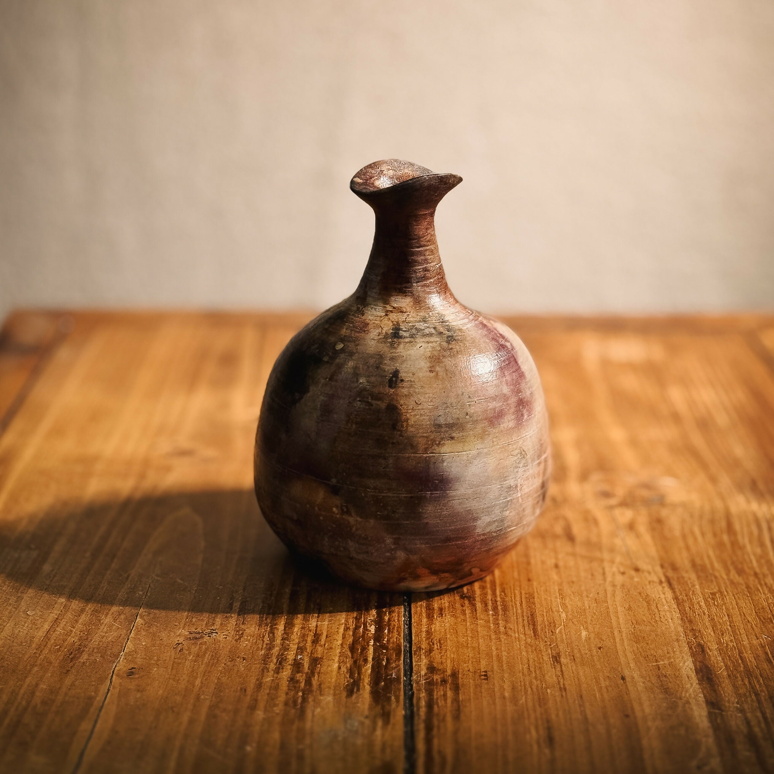 Handmade Long Neck Pit fired Vessel