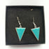 Onyx Green Triangle Enamel Earrings