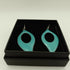 Blue Teal Enamel Teardrop Earrings