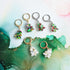 Handmade Glitter Resin Christmas Tree Charms On Huggie Hoops