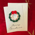 Crochet Handmade Wreath with Bow Christmas Card - Merry Christmas