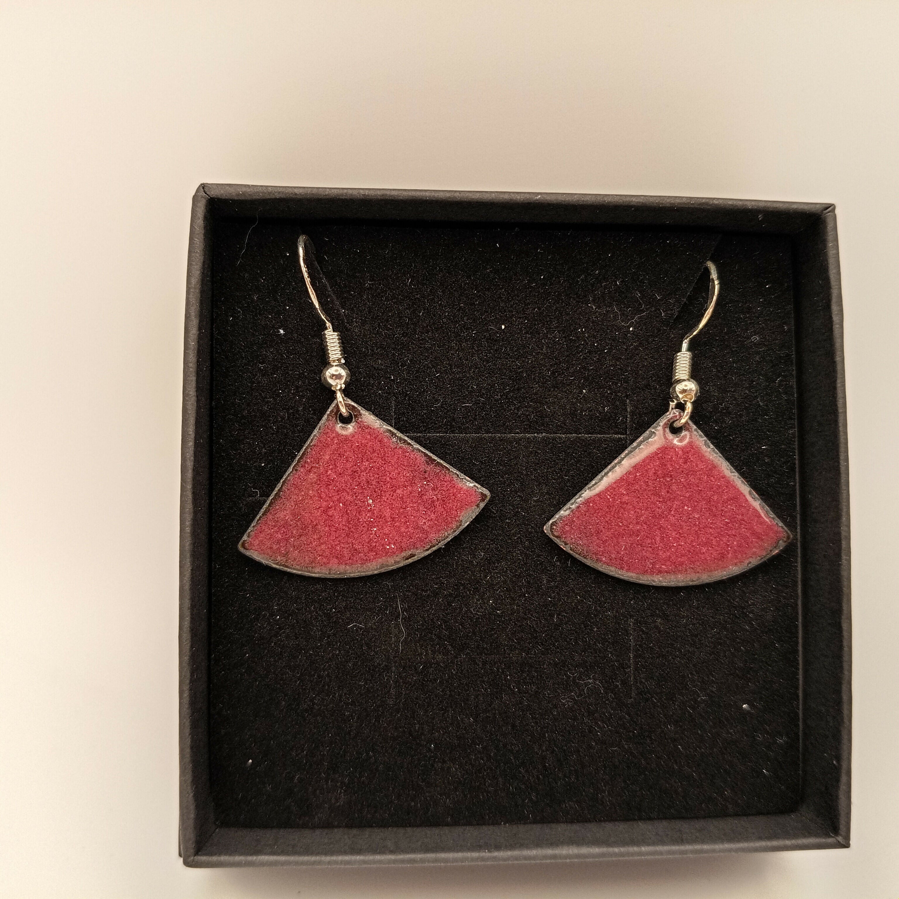 Purple Enamel Fan Earrings