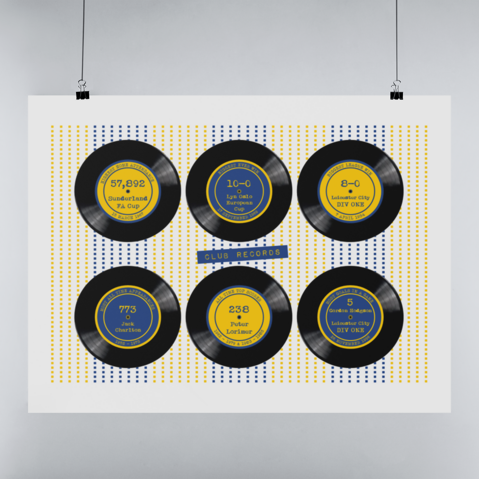 Leeds Rhinos Art Print CLUB RECORDS Design