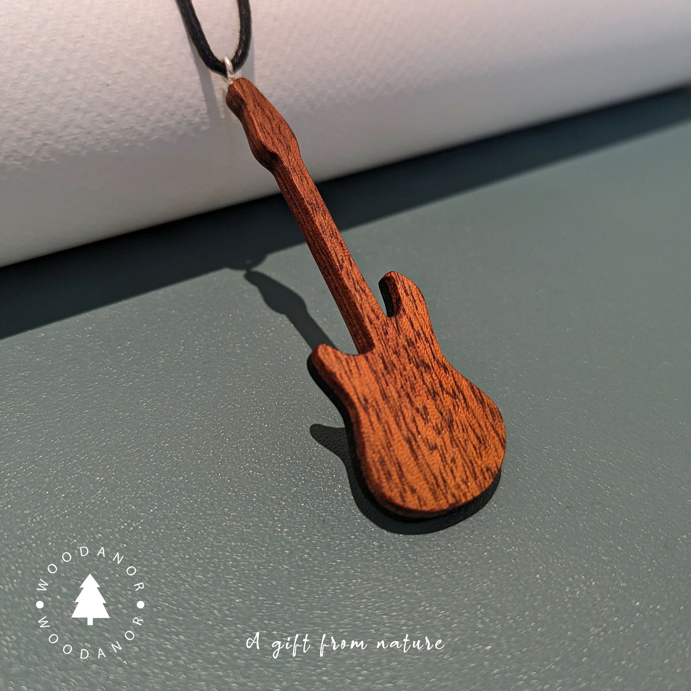 Handcrafted Electric Guitar Wooden Pendant