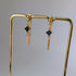 Sapphire Blue Zirconia Chain Earrrings on Gold Plated Ball Stud