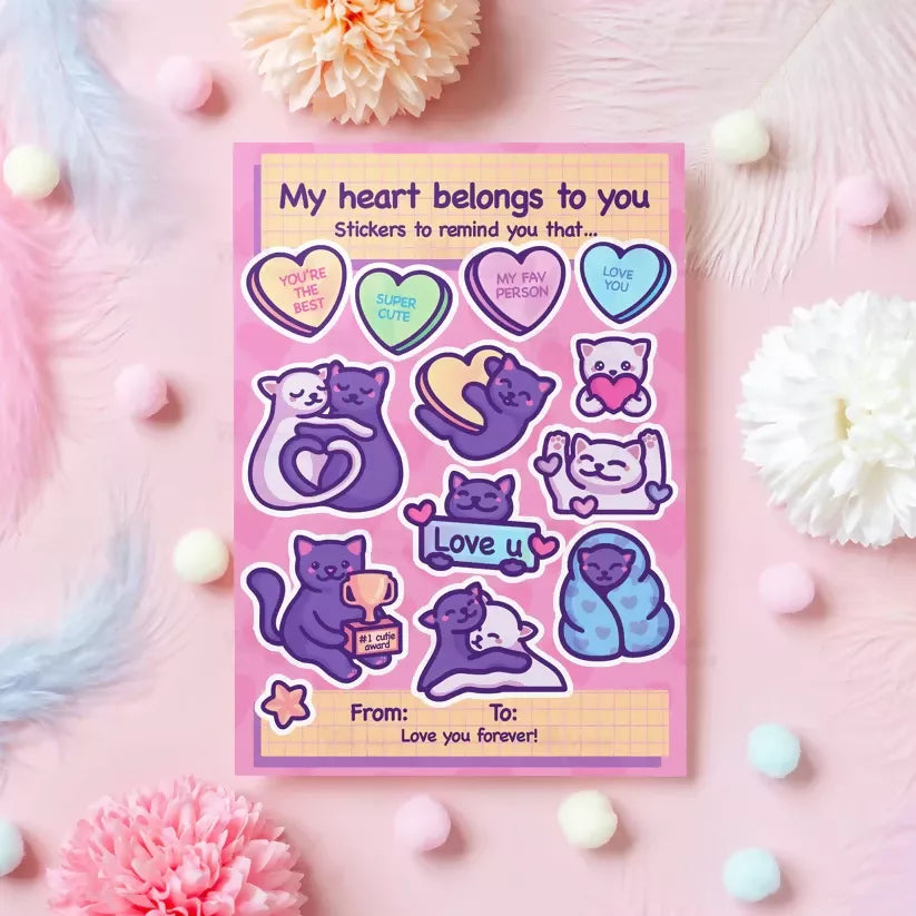 Sticker Sheet - Cat Themed
