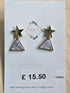 Stainless Steel Real Forget Me Not Dangle Earrings