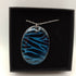 Dark Blue Enamel Pendant with Black Stripes