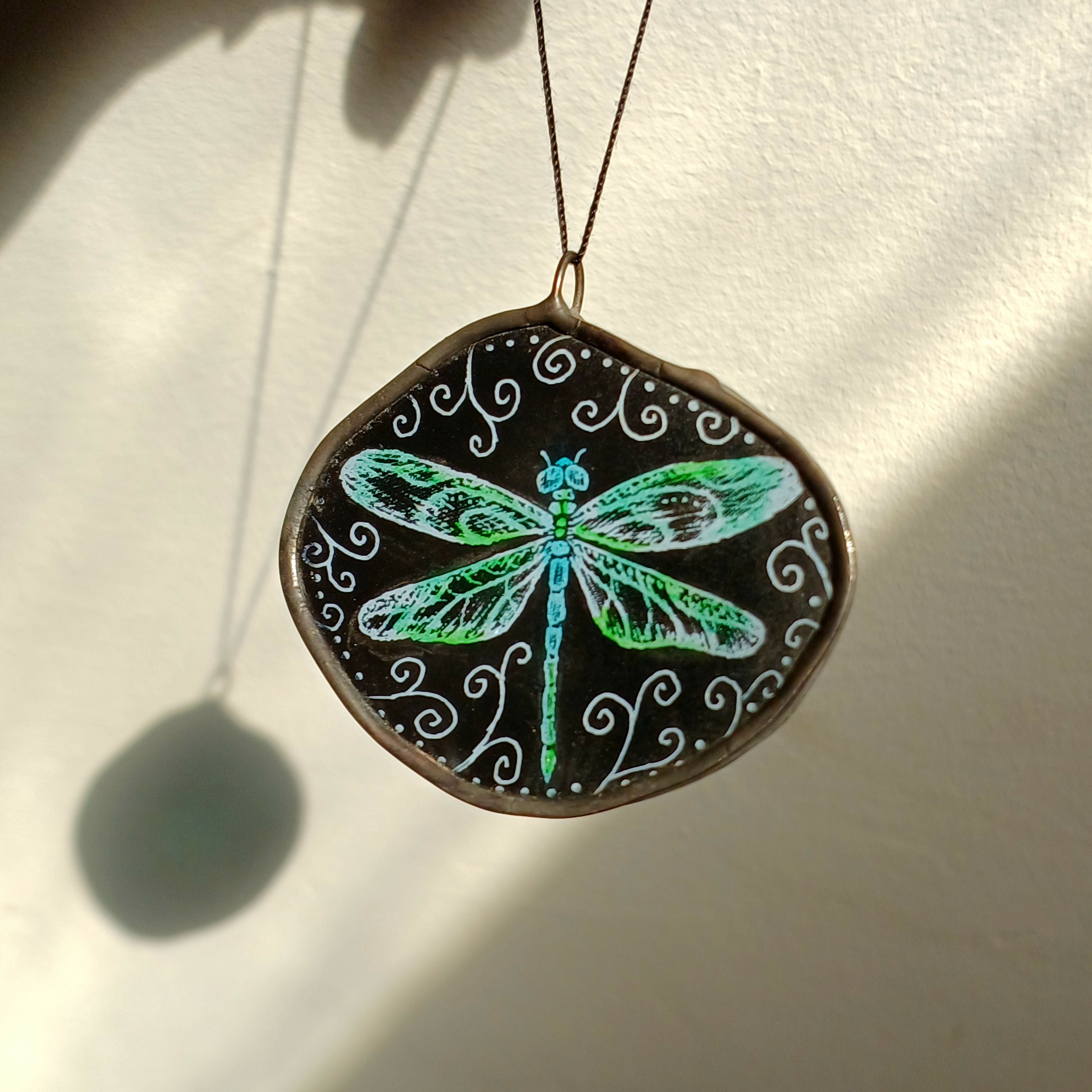 Stained Glass Dragonfly Window Hanging