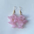 Pink Cascading Flower Earrings In Gold