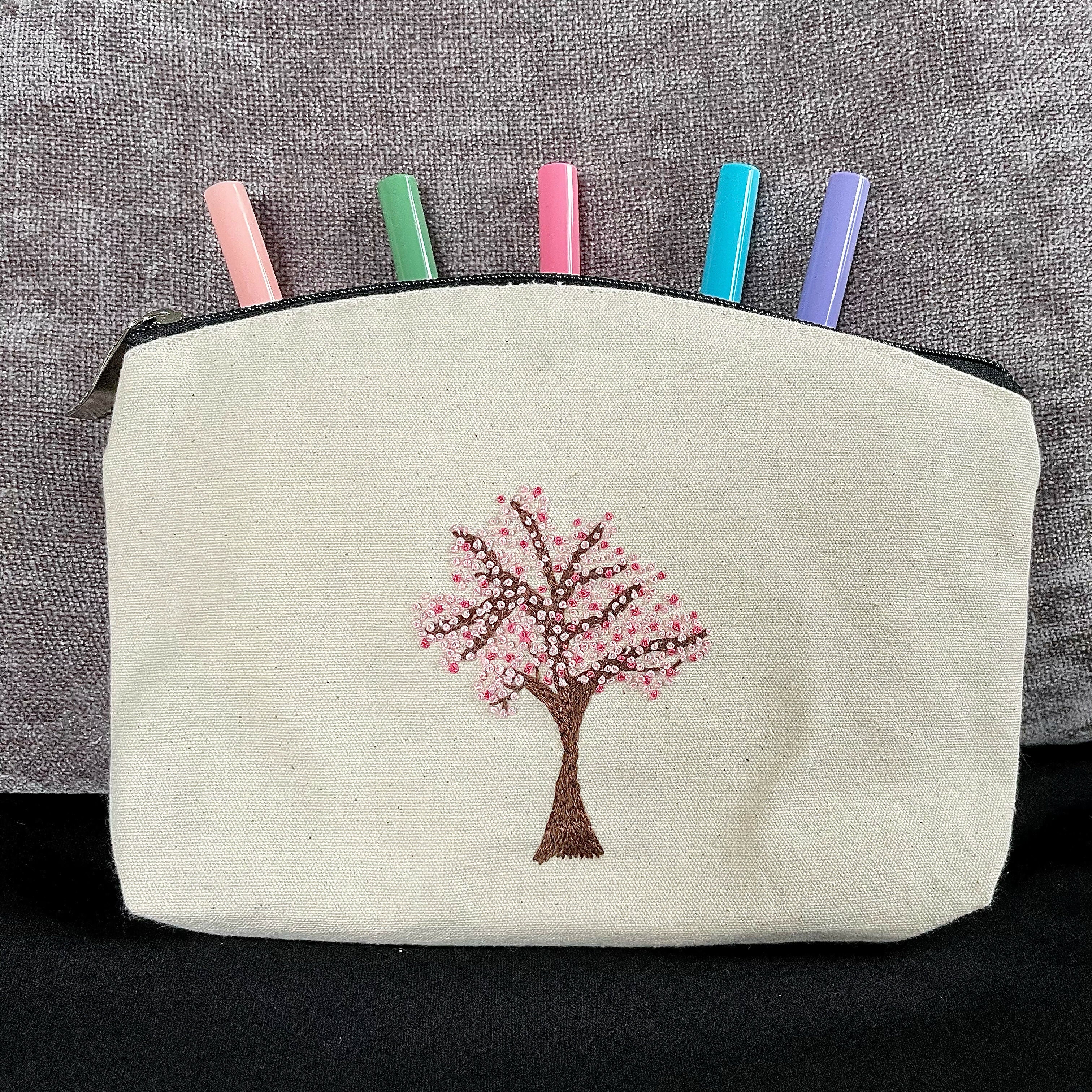 Blossom Tree Hand Embroidered Pouch
