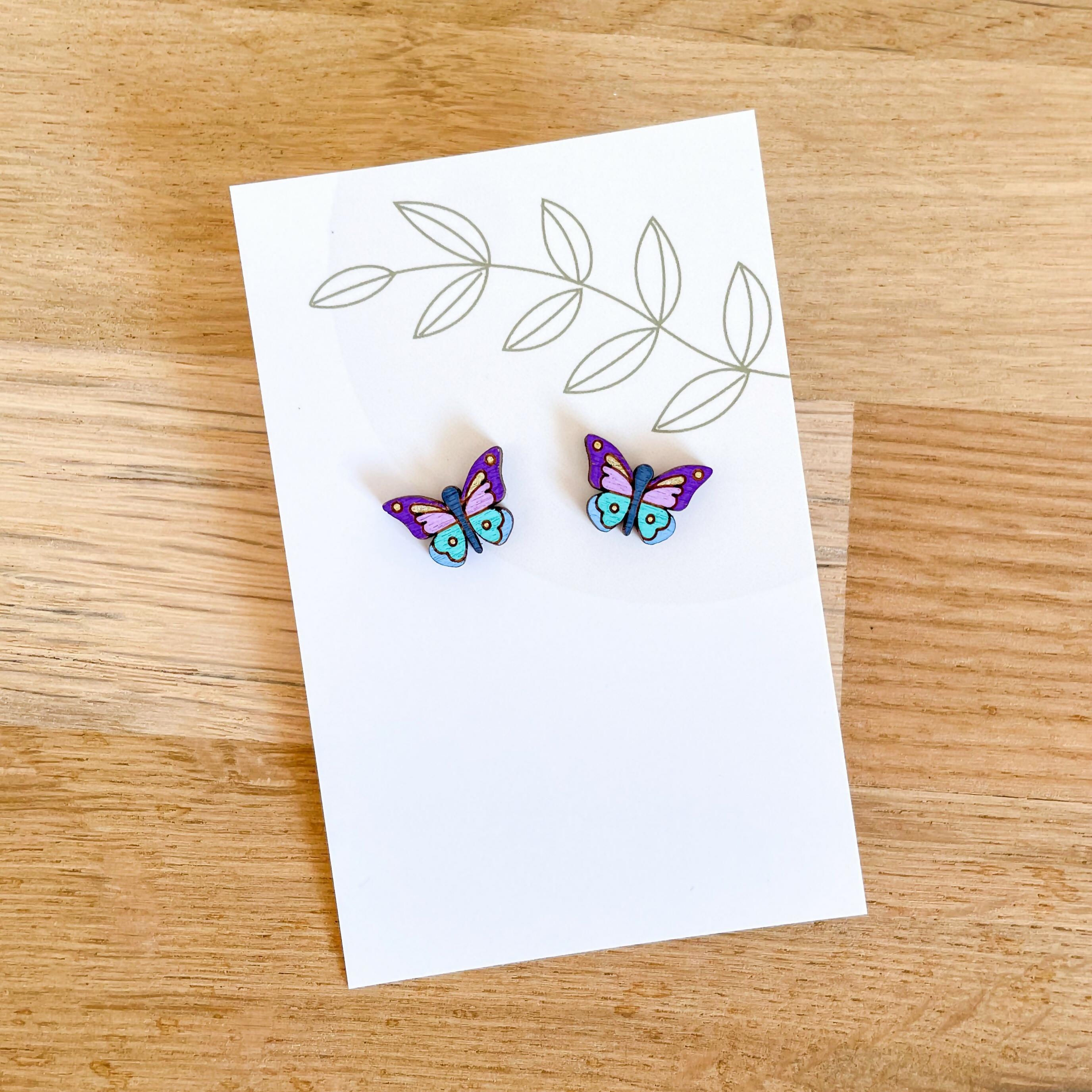Purple Butterfly Stud Earrings
