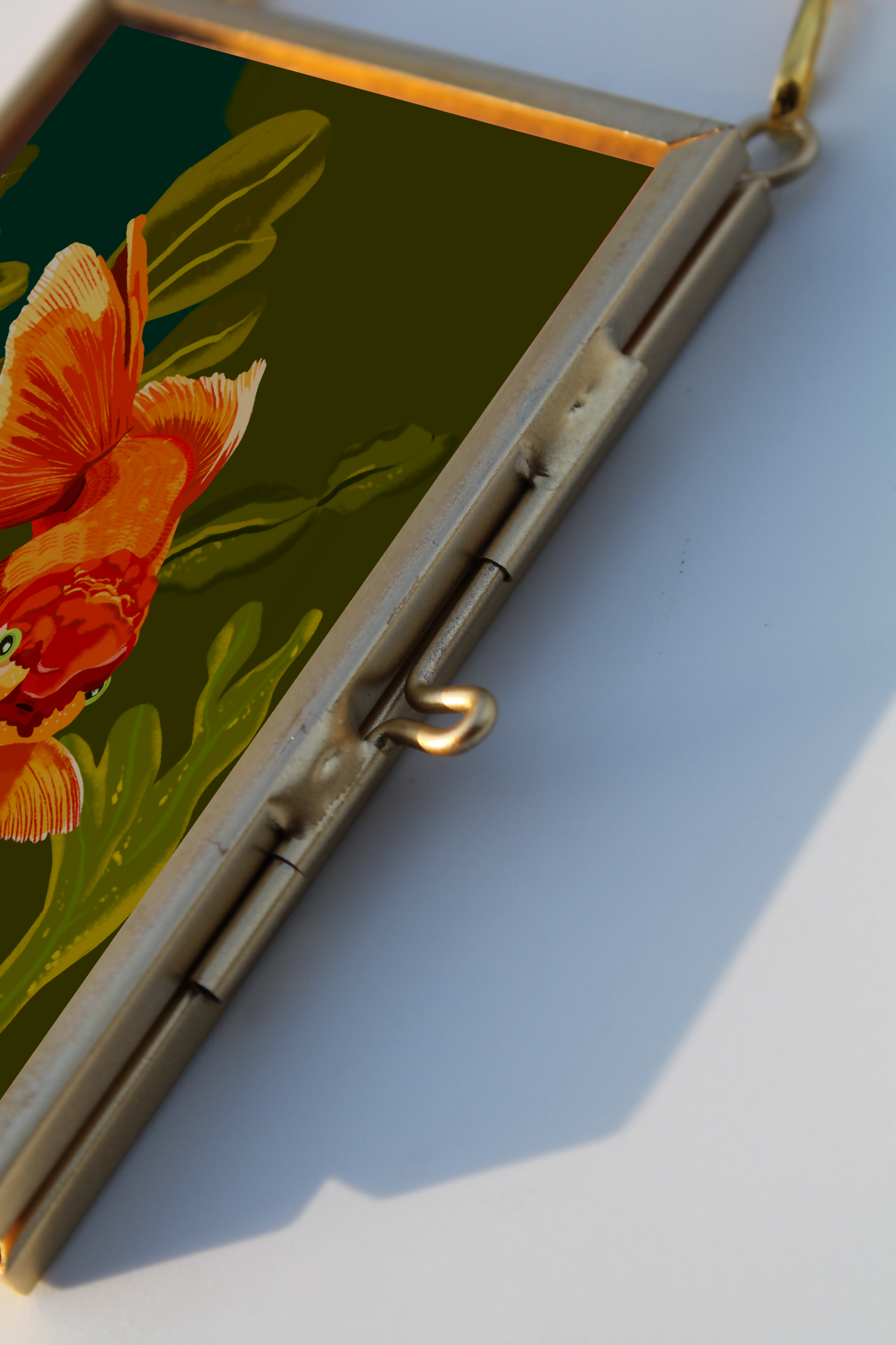 Gold Glass Mini Frames Goldfish Art