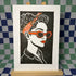 Original Lino Print 'Bandana Pin-up’