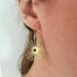 Gold Sunburst Earrings on Gold Plated Huggie
