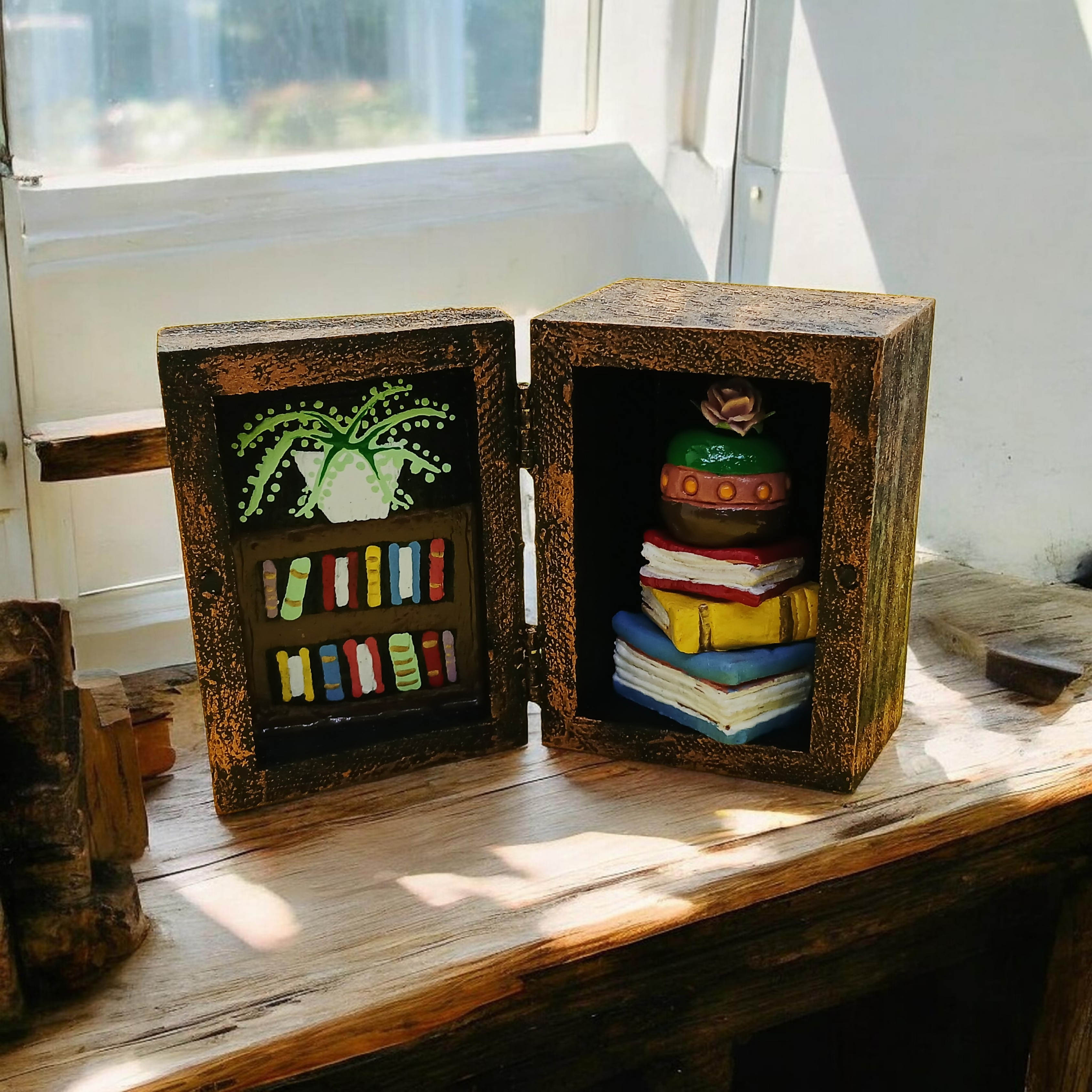 Book Stack and Vase Bookcase Box