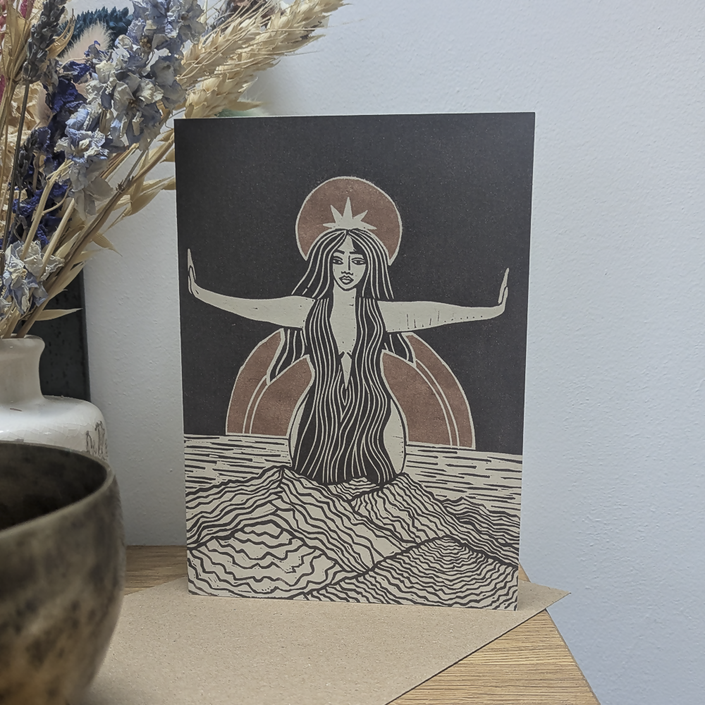 GODDESS SOPHIA LINOCUT GREETING CARD