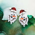 Handmade Melting Snowman Resin Christmas Earrings
