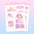 Vinyl Sticker Sheet - Pink Fish Cosmic Swim