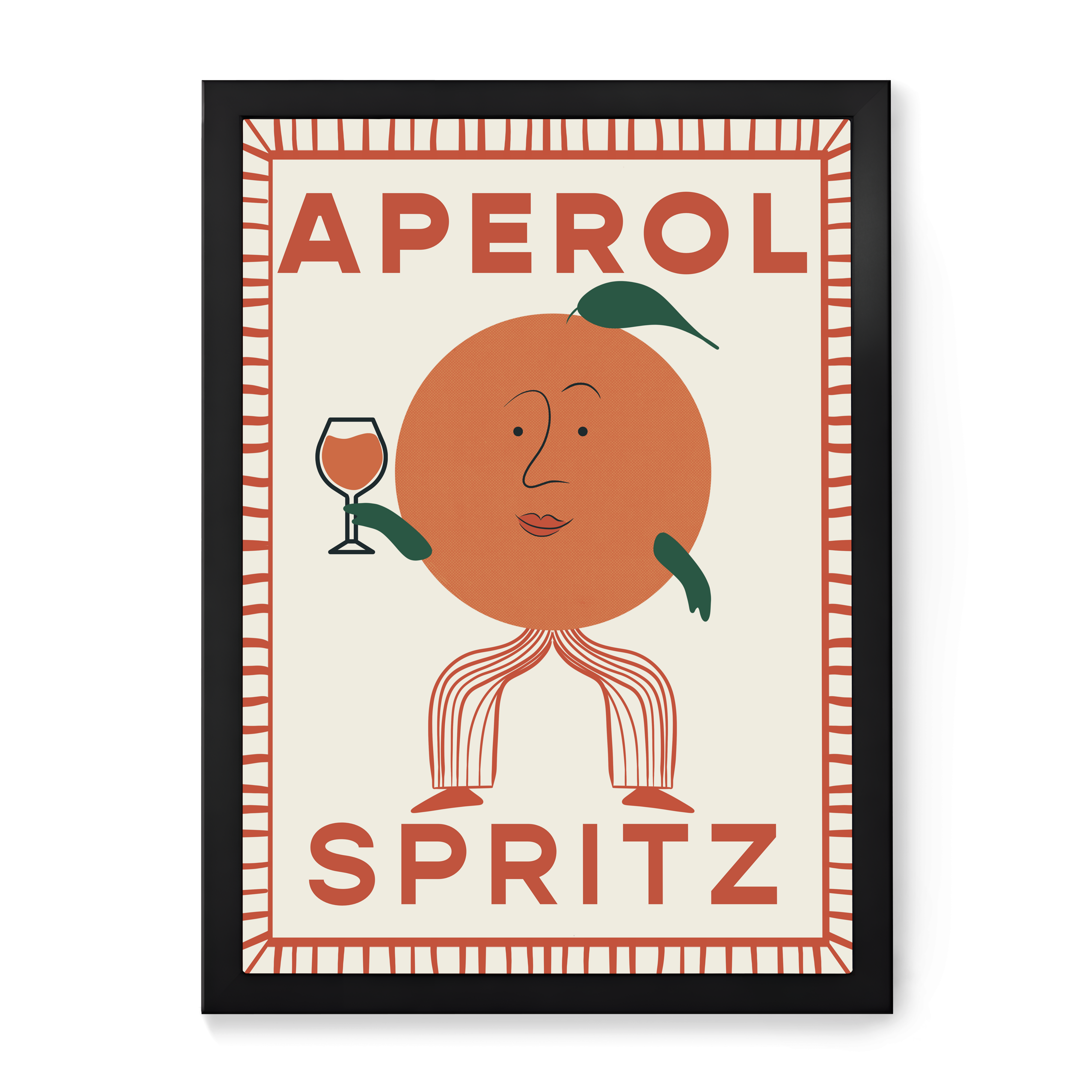 Aperol Spritz Retro Cocktail Print