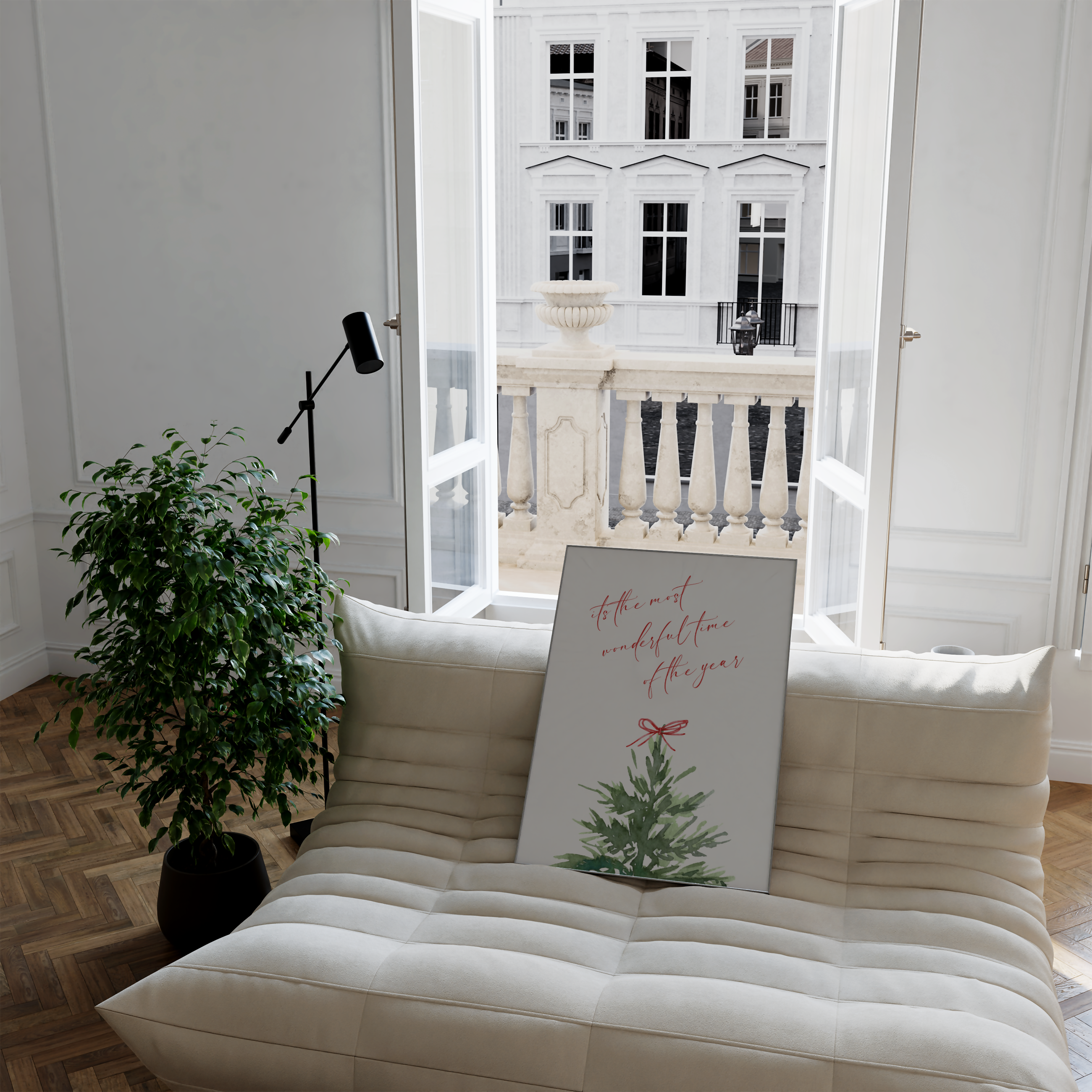 THE MOST WONDERFUL TIME OF THE YEAR CHRISTMAS WALL ART PRINT