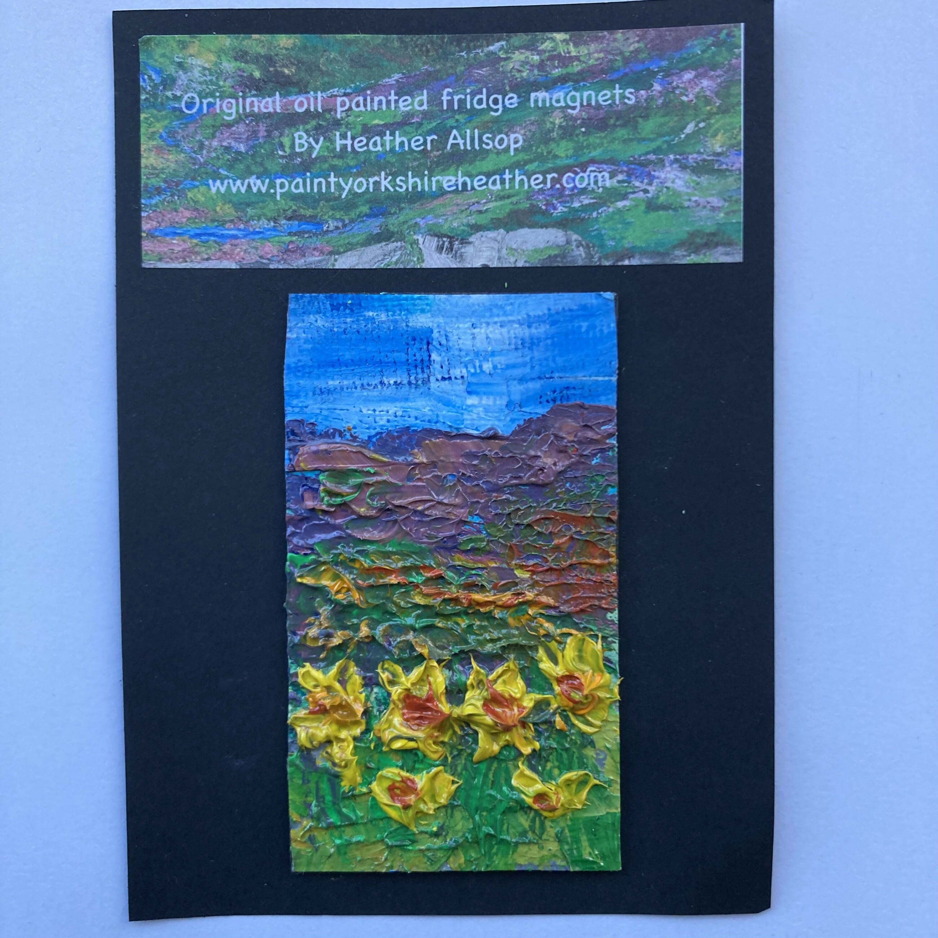 Daffodils Mini Oil Painting Canvas Fridge Magnet
