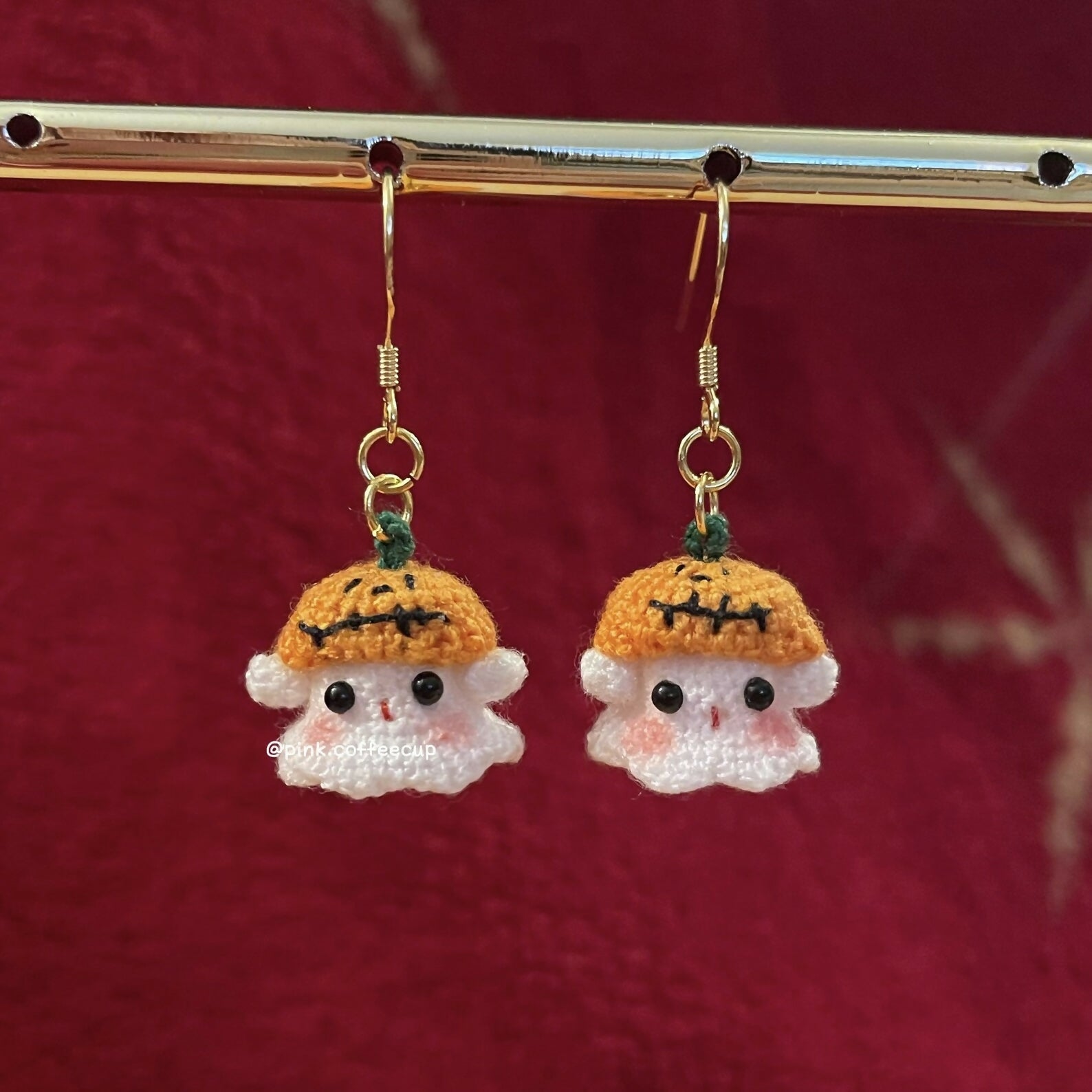 Micro Crochet Halloween Ghosts Drop and Dangle Earrings
