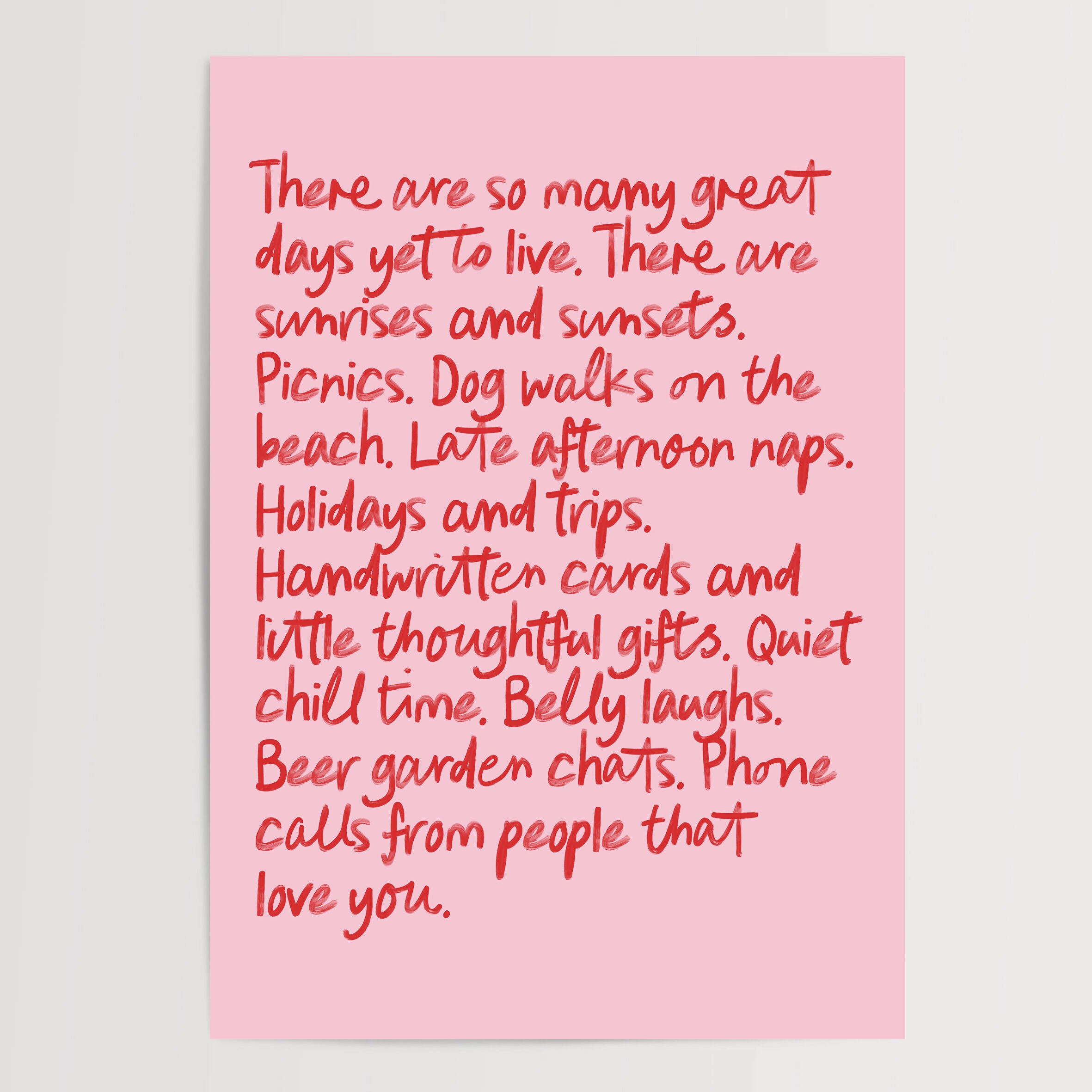 So Many Great Days Print in Pink