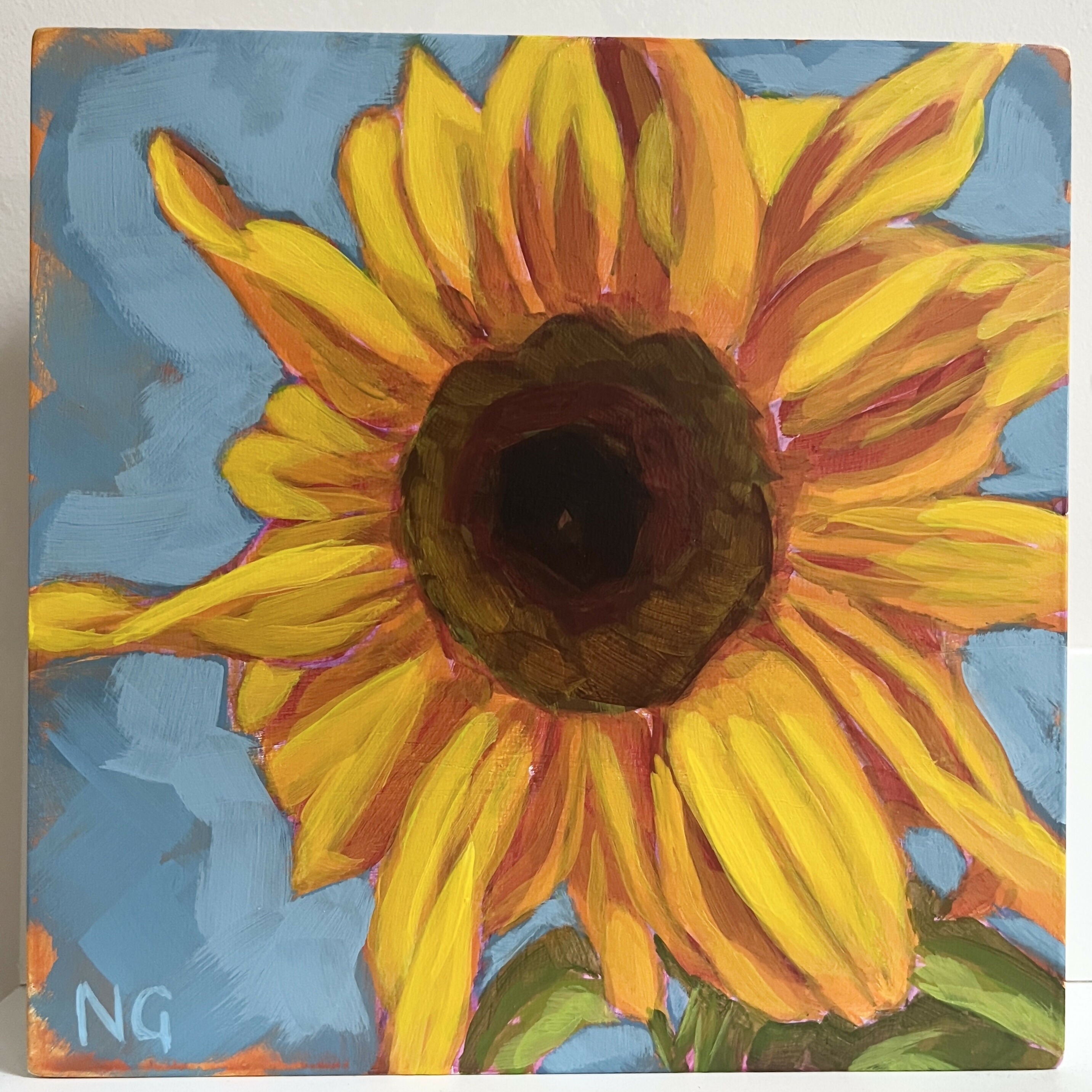 Yellow Sunflower Floral - Original Acrylic Painting