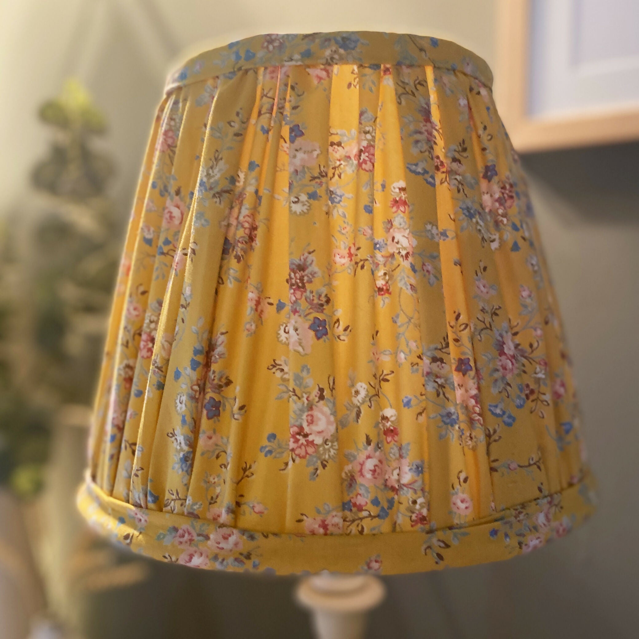 Polka Dot Gathered Fabric Lampshade