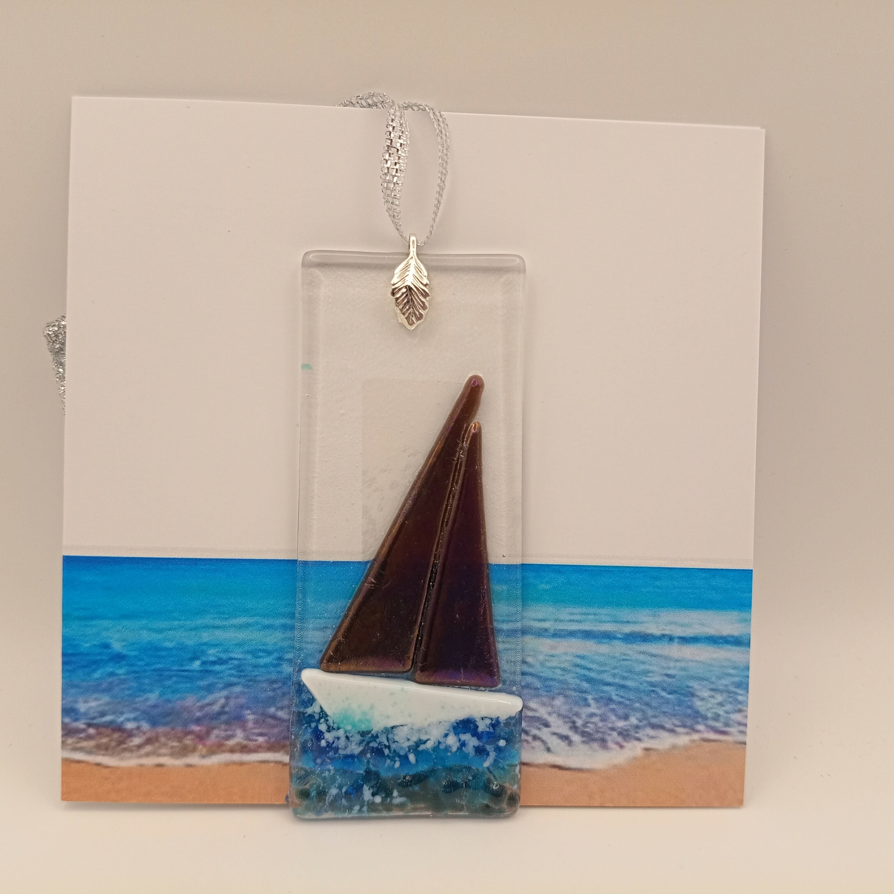 Fused Glass Boat Card