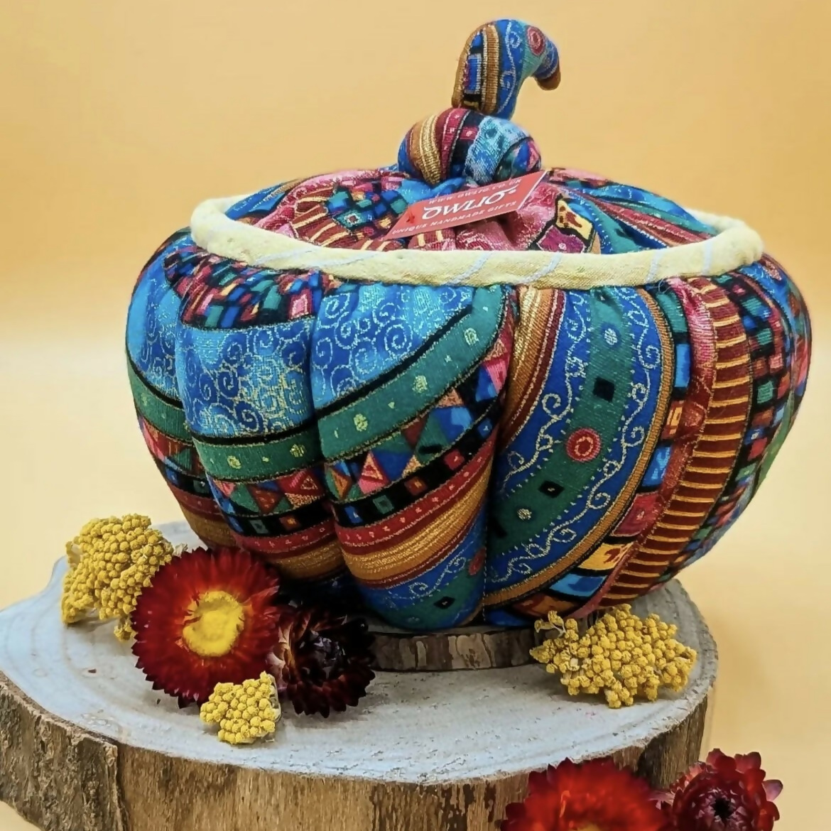Handmade Pumpkin-Shaped Storage Container