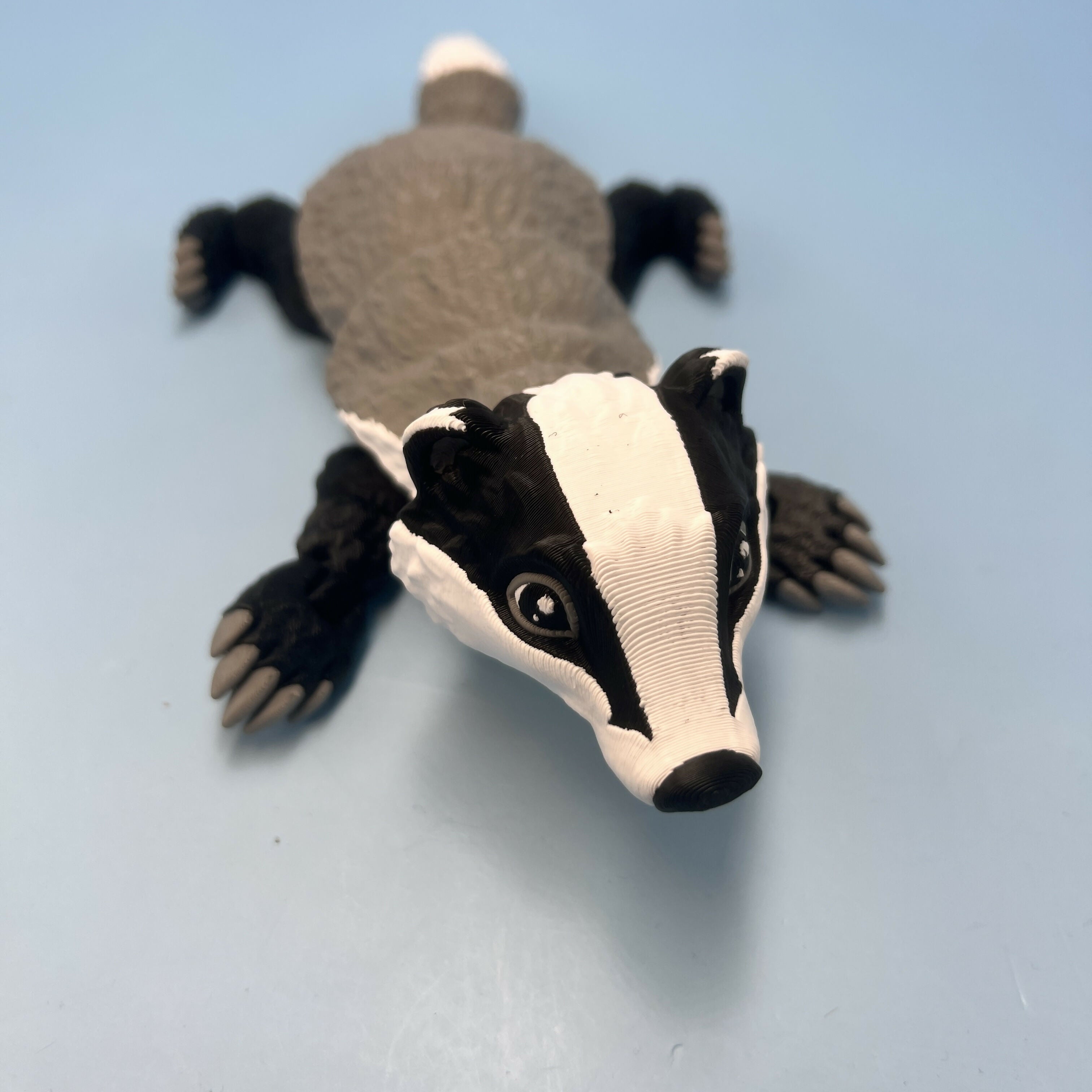 3D Printed LARGE: Articulated Sensory Fidget Animals friends Badger 23cm