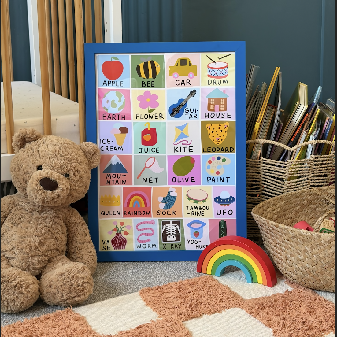 Framed Alphabet Kids A3 Print