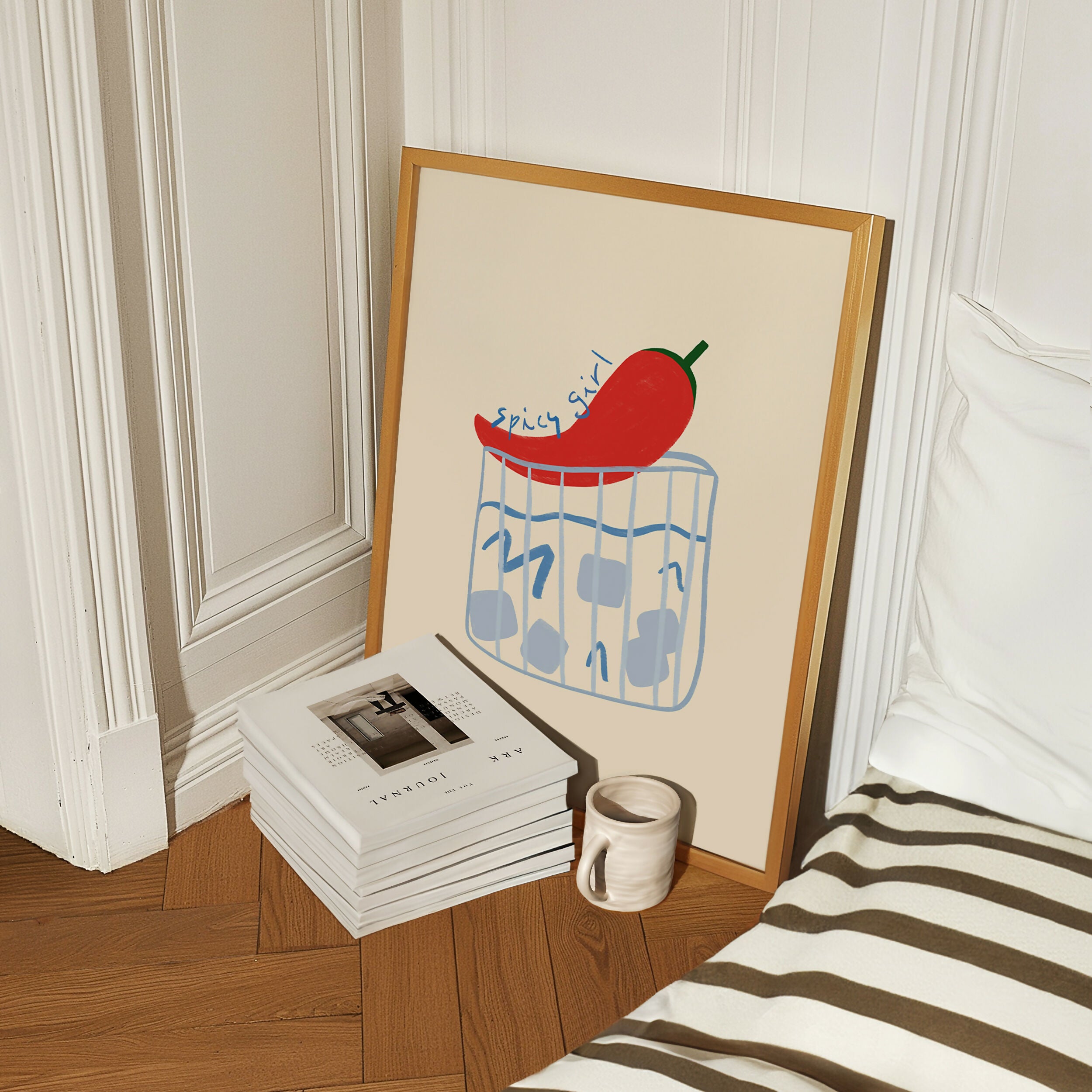 Spicy Girl – Hand Drawn Margarita Cocktail Print