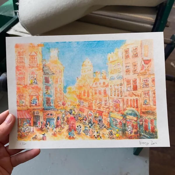 Haggis on Royal Mile Riso Print A5