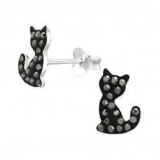 sparkly cat stud