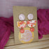 Orange Coral And Pink Semi Circle Earrings