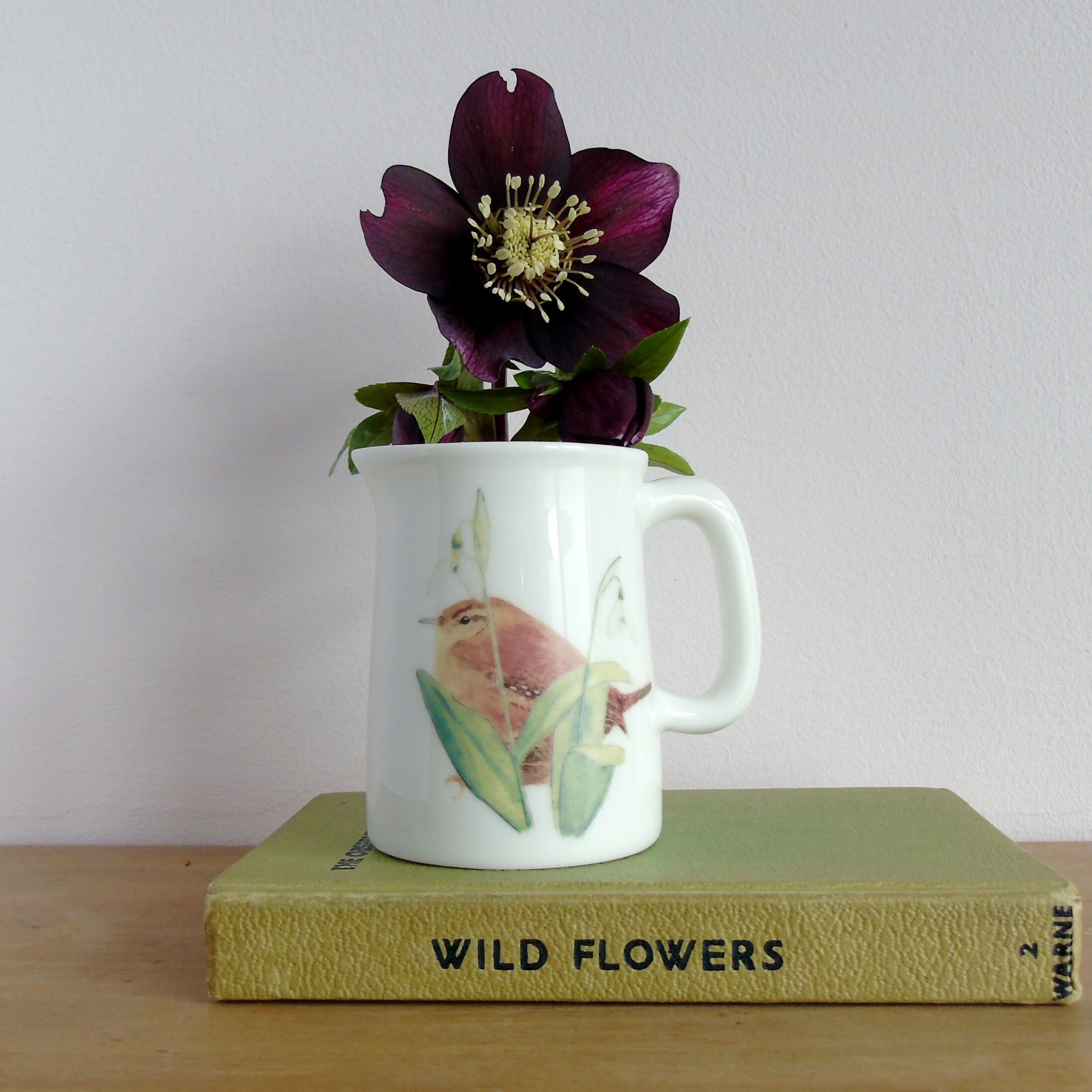 cute wren bone china vase